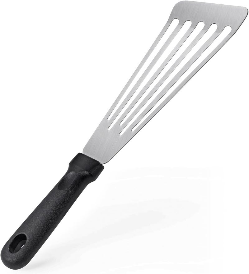 HANWRAPS Fish Spatula,Stainless Steel Fish Turner,Flexible Metal Spatula for Flipping Fish,Eggs,Crepes, Steaks,Burgers and Baking,Rust-Proof & Corrosion-Resistant,3.1"x 12" - Image 1